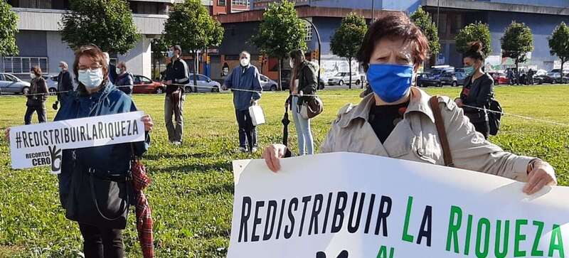 Protesta para exigir la redistribución de la riqueza/TA.